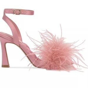 Size 10 never worn Vince Camuto Women's Penely Feathered High-Heel Dress Sandals